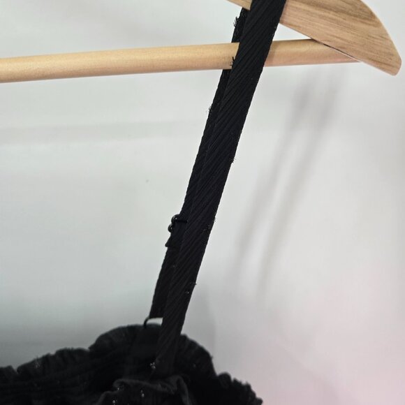 INC Black Swiss Dots Square Neck Ruffled Lined Belt Midi Dress Size Large - Picture 3 of 14